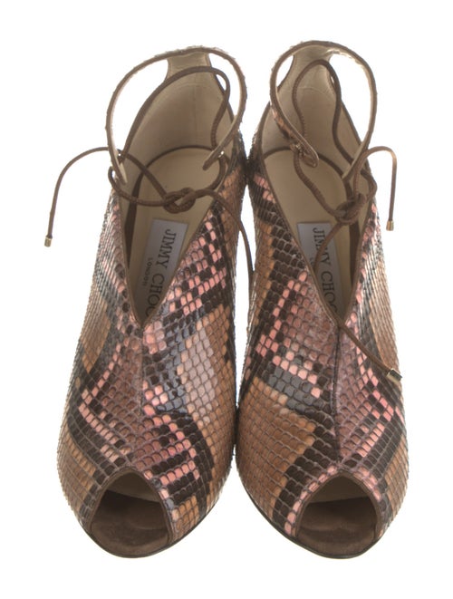 Jimmy Choo Snakeskin Animal Print T-Strap Pumps