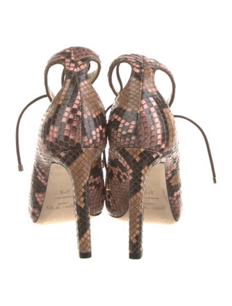 Jimmy Choo Snakeskin Animal Print T-Strap Pumps