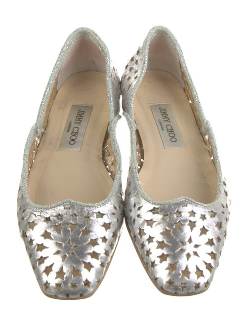 Jimmy Choo Leather Lasercut Accents Ballet Flats