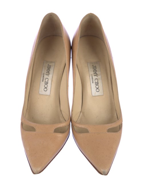 Jimmy Choo Leather Cutout Accent Pumps
