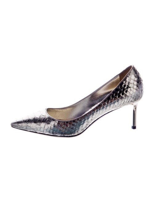 Jimmy Choo Embossed Leather Animal Print Pumps