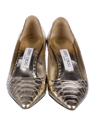 Jimmy Choo Embossed Leather Animal Print Pumps