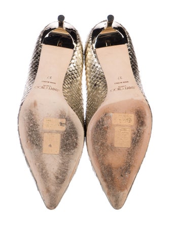 Jimmy Choo Embossed Leather Animal Print Pumps