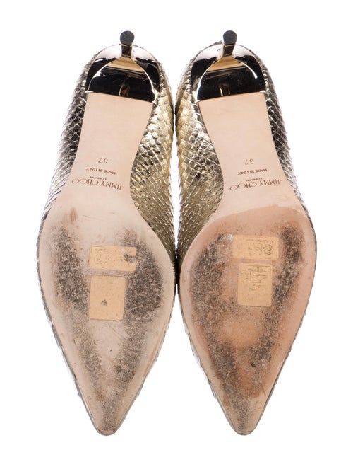 Jimmy Choo Embossed Leather Animal Print Pumps