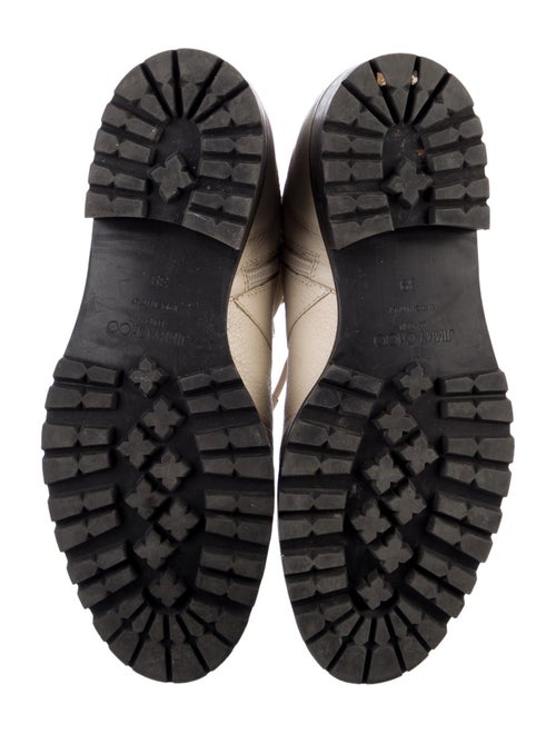 Jimmy Choo Leather Crystal Embellishments Combat Boots
