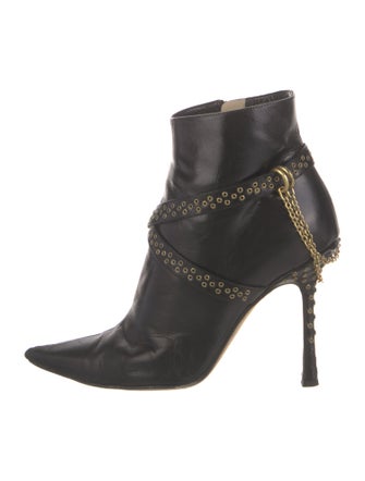 Jimmy Choo Leather Chain-Link Accents Boots