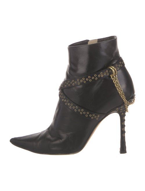 Jimmy Choo Leather Chain-Link Accents Boots