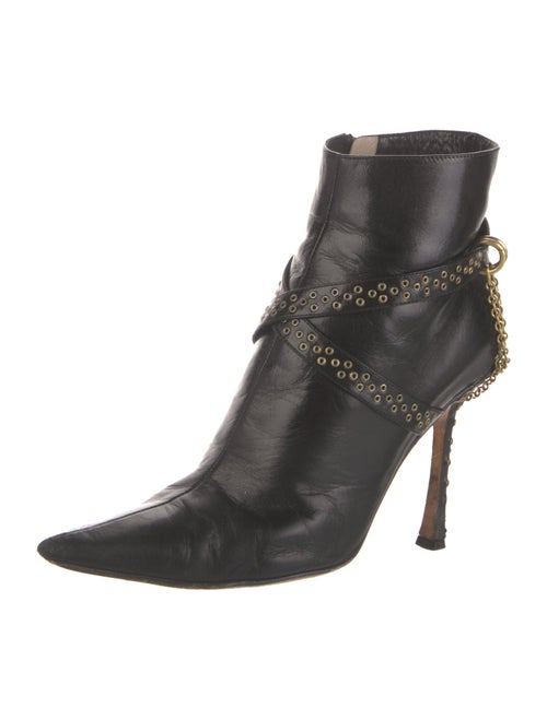 Jimmy Choo Leather Chain-Link Accents Boots