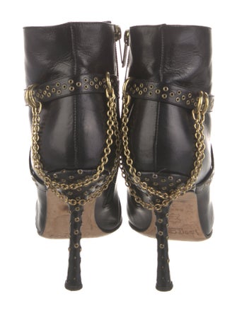 Jimmy Choo Leather Chain-Link Accents Boots