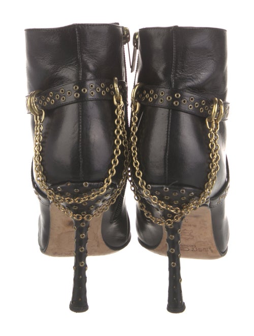 Jimmy Choo Leather Chain-Link Accents Boots