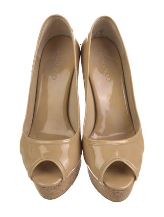 Jimmy Choo Patent Leather Colorblock Pattern Pumps