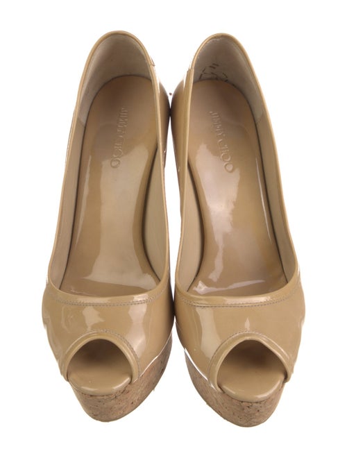 Jimmy Choo Patent Leather Colorblock Pattern Pumps