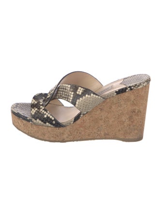 Jimmy Choo Leather Animal Print Espadrilles