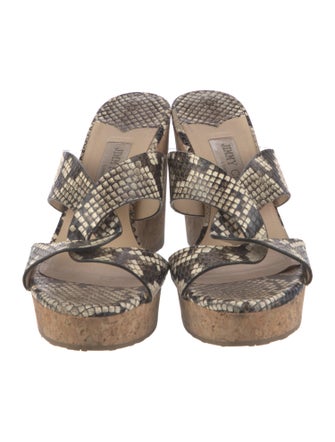 Jimmy Choo Leather Animal Print Espadrilles