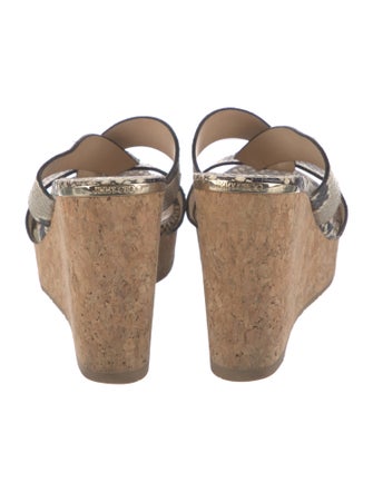 Jimmy Choo Leather Animal Print Espadrilles