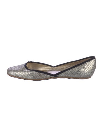Jimmy Choo Glitter Animal Print D'Orsay Flats