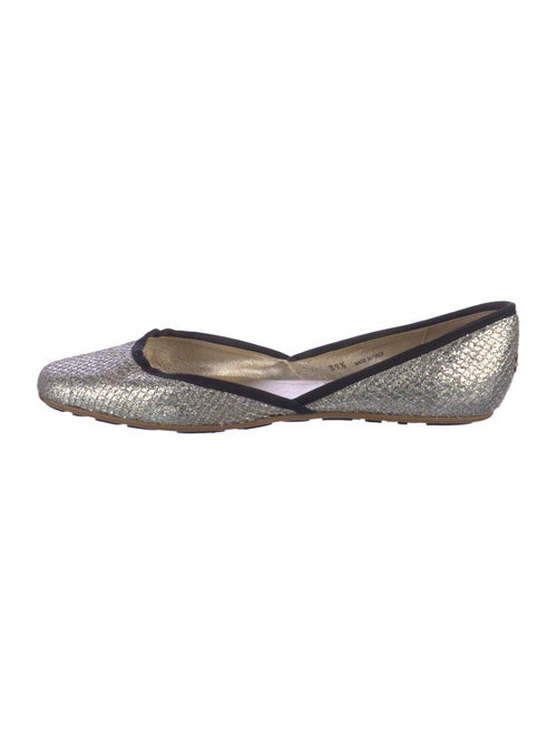 Jimmy Choo Glitter Animal Print D'Orsay Flats