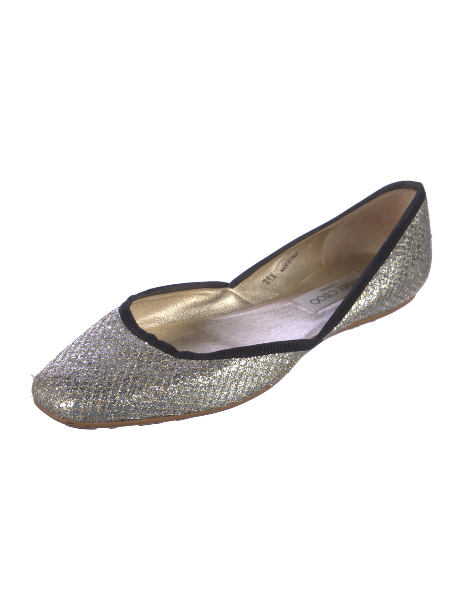 Jimmy Choo Glitter Animal Print D'Orsay Flats