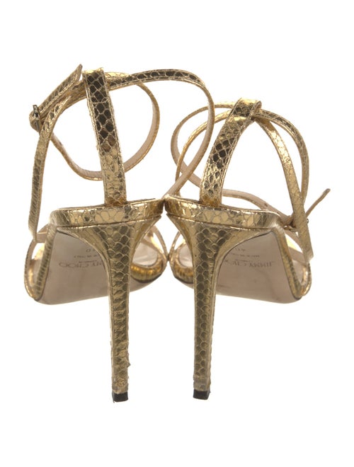 Jimmy Choo Embossed Leather Animal Print Sandals