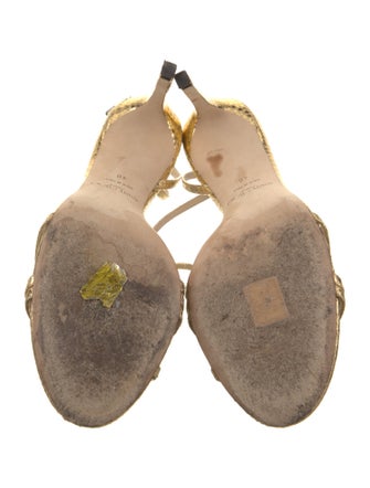 Jimmy Choo Embossed Leather Animal Print Sandals