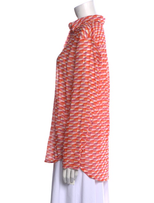 Jimmy Choo Printed Long Sleeve Button-Up Top