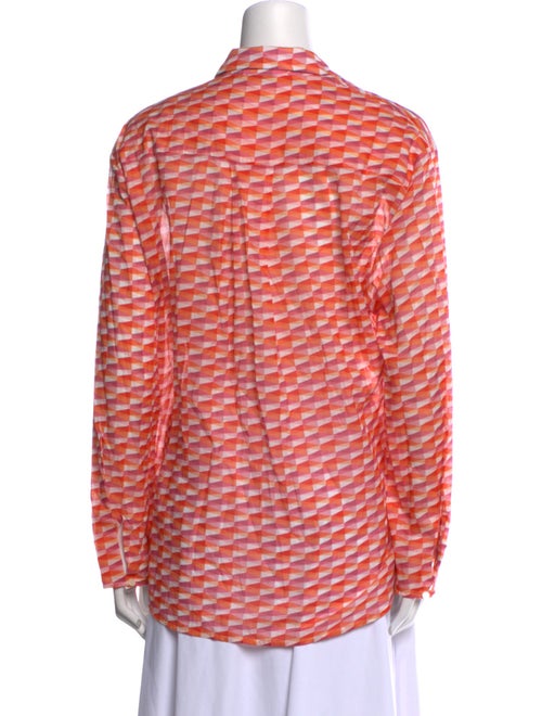 Jimmy Choo Printed Long Sleeve Button-Up Top