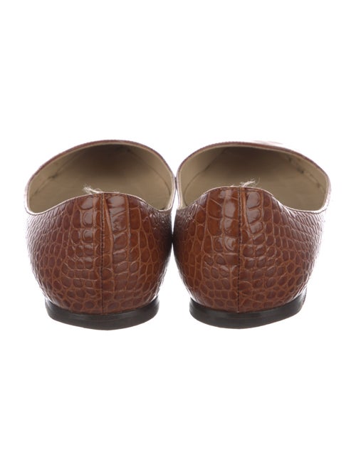 Jimmy Choo Embossed Leather Animal Print Flats