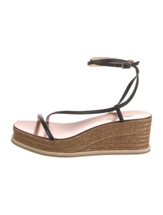 Jimmy Choo Leather Braided Accents Espadrilles