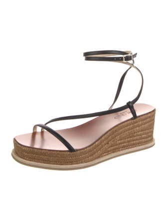 Jimmy Choo Leather Braided Accents Espadrilles