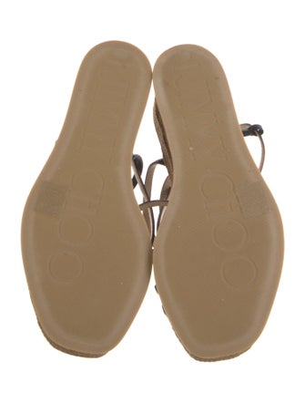 Jimmy Choo Leather Braided Accents Espadrilles