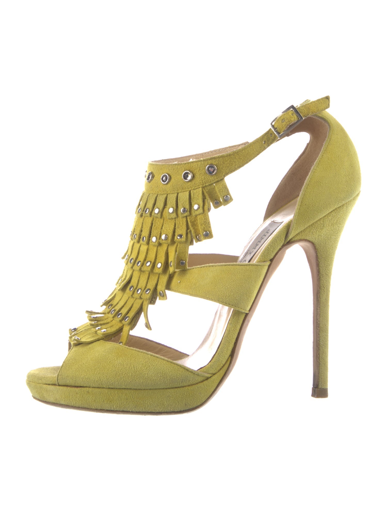 Jimmy Choo Suede Crystal Embellishments T-Strap Pumps