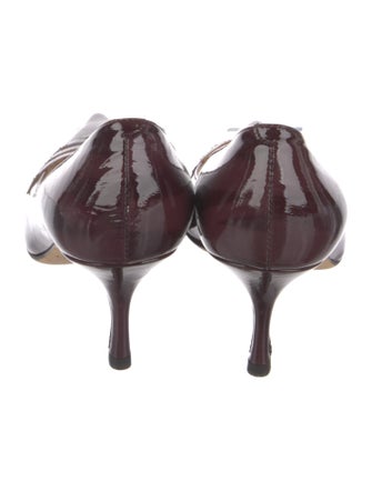 Jimmy Choo Patent Leather Cutout Accent Pumps