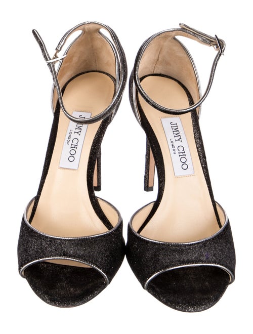 Jimmy Choo Glitter Animal Print Sandals