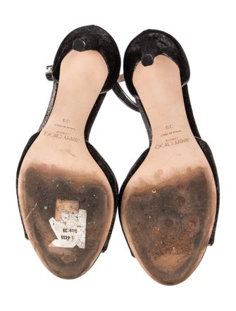 Jimmy Choo Glitter Animal Print Sandals