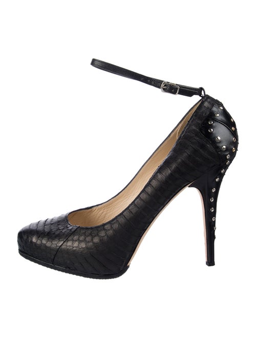 Jimmy Choo Snakeskin Studded Accents Pumps