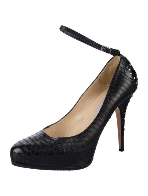 Jimmy Choo Snakeskin Studded Accents Pumps
