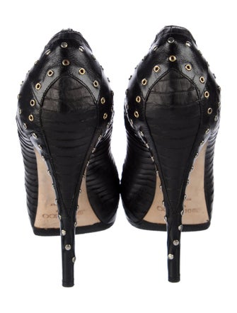 Jimmy Choo Snakeskin Studded Accents Pumps