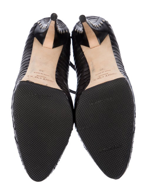 Jimmy Choo Snakeskin Studded Accents Pumps