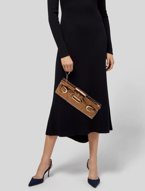 Jimmy Choo Embossed Leather Clutch