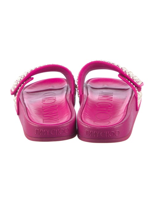 Jimmy Choo Faux Pearl Accents Leather Slides