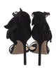 Jimmy Choo Suede Ruffle Embellishment Sandals