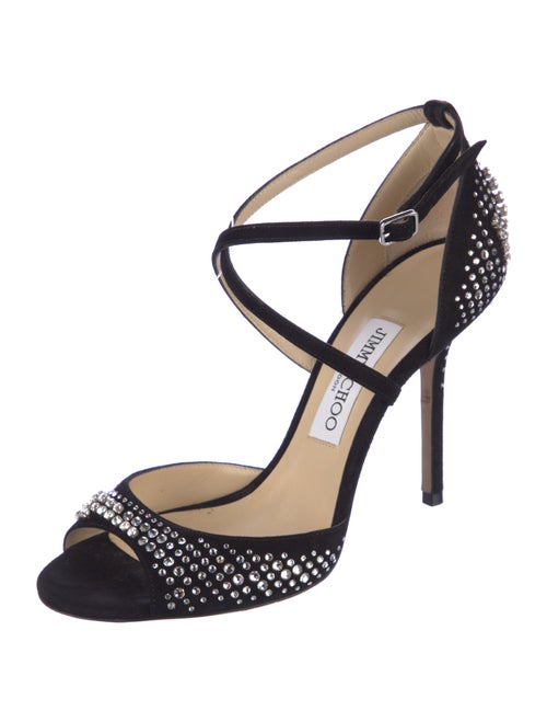 Jimmy Choo Suede Crystal Embellishments Sandals