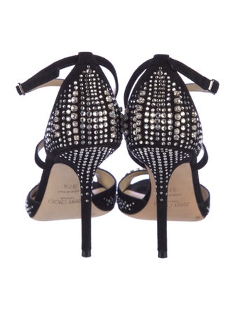 Jimmy Choo Suede Crystal Embellishments Sandals