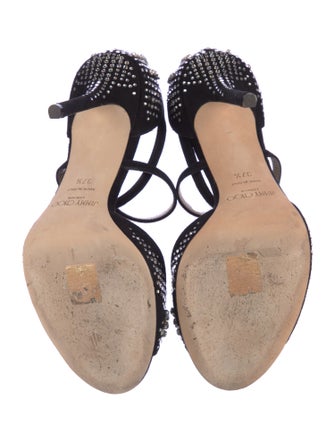 Jimmy Choo Suede Crystal Embellishments Sandals