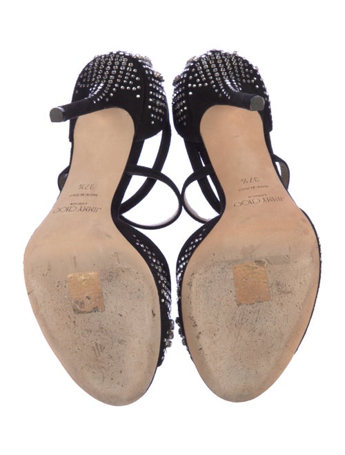 Jimmy Choo Suede Crystal Embellishments Sandals