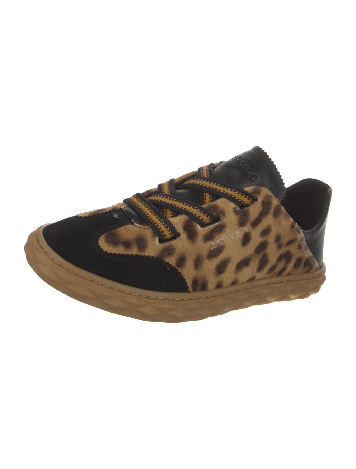 Jimmy Choo Leather Animal Print Sneakers