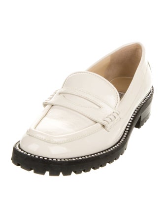 Jimmy Choo Patent Leather Crystal Embellishments Loafers