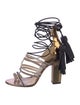 Jimmy Choo Leather Animal Print Gladiator Sandals