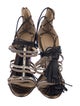Jimmy Choo Leather Animal Print Gladiator Sandals