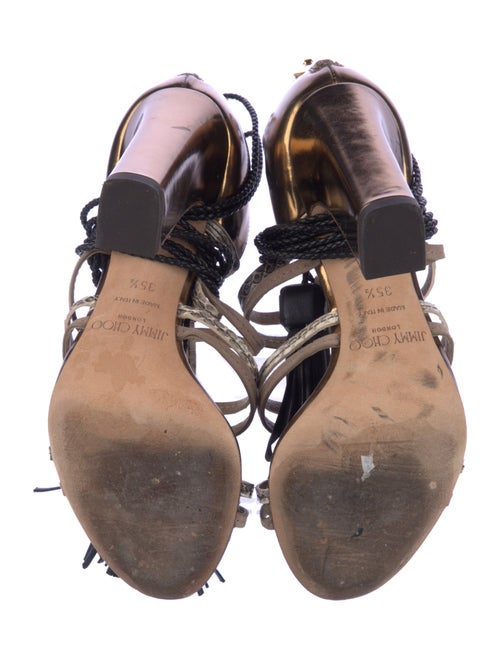 Jimmy Choo Leather Animal Print Gladiator Sandals